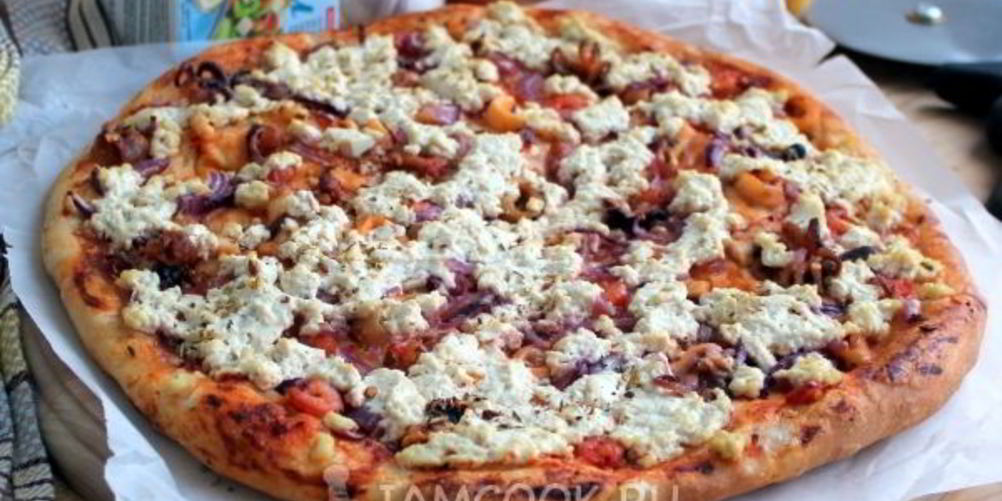 Рецепт пицца с морепродуктами и сыром тофу