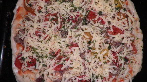 пицца с мясом