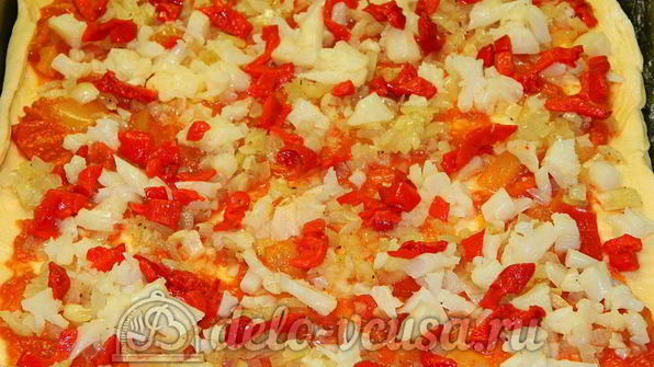 пицца с овощами