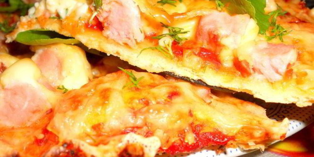 Рецепт пицца с ветчиной