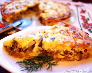 Сытная пицца по-домашнему