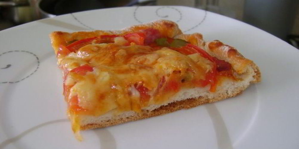 Рецепт золотистая пицца с ветчиной