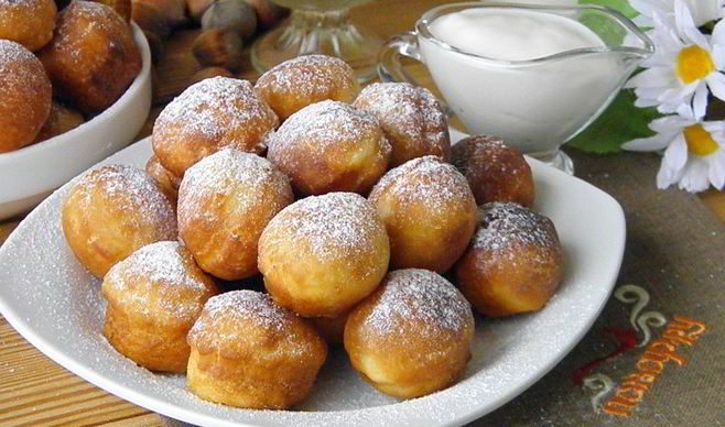 Пышки на кефире, жаренные на сковороде