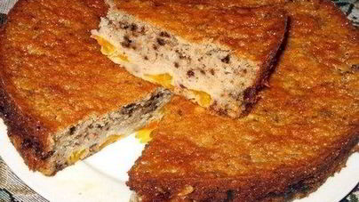 Шарлотка с мандаринами и грецкими орехами