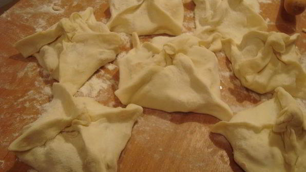 слоеные конвертики с яблоками и грушами