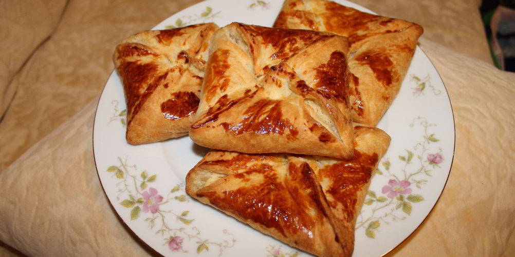 Рецепт слойки с творогом и бананом