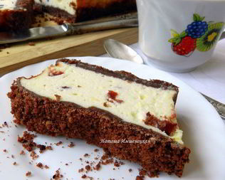 Сырник с клюквой и шоколадным штрейзелем