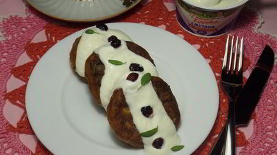 Сырники с бананом и клюквой