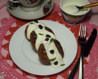 Сырники с бананом и клюквой