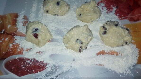 сырники с бананом и клюквой