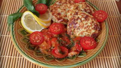 Сырники с фетой, ветчиной и кинзой