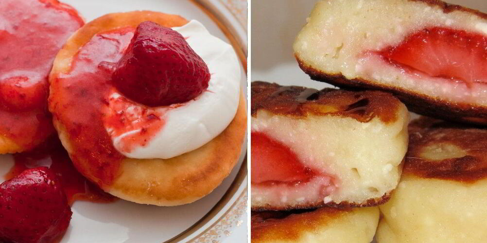 Рецепт сырники с клубникой