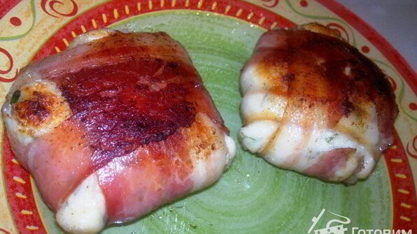 сырники с зеленью в беконе