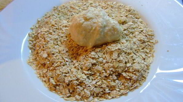 яблочные сырники в овсяной панировке без муки