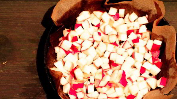 бисквит с яблоками