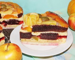 Бисквитный торт Фруктовый