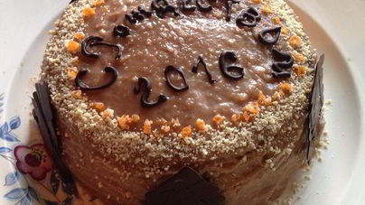 Блинный торт с орехово-шоколадным кремом