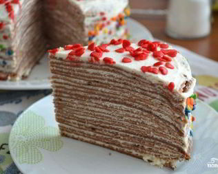 Блинный торт с шоколадом