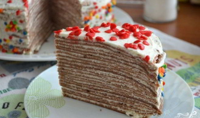 Блинный торт с шоколадом