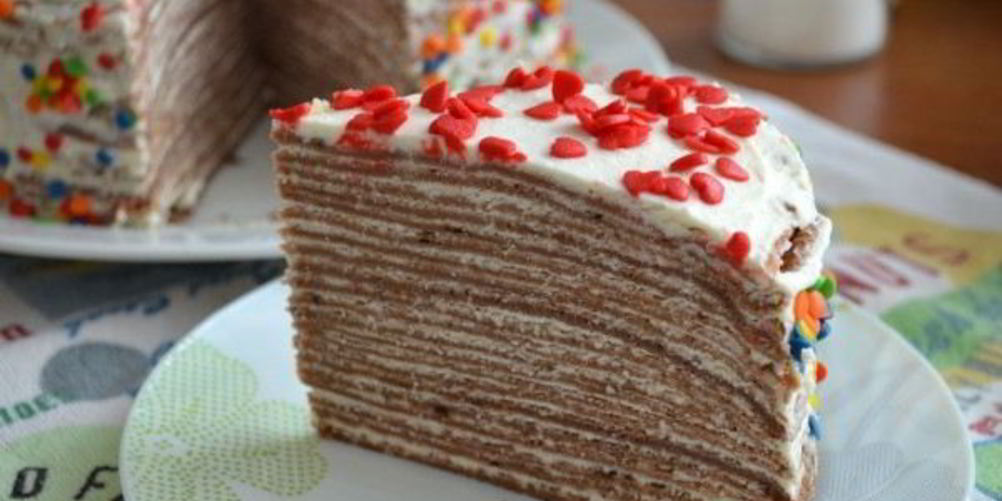 Рецепт блинный торт с шоколадом