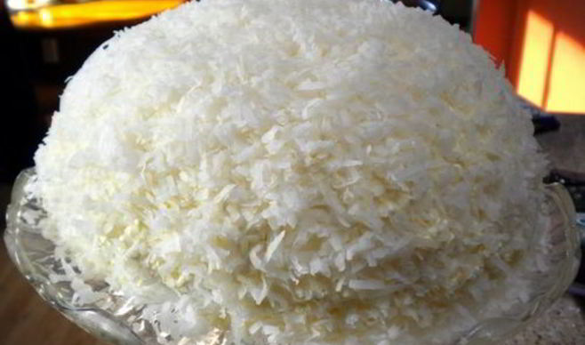 Домашний кокосовый торт без выпечки