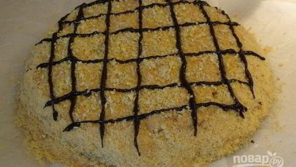 Легкий торт со сгущенкой