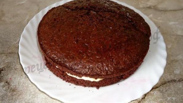 шоколадный торт с вишней и сливками