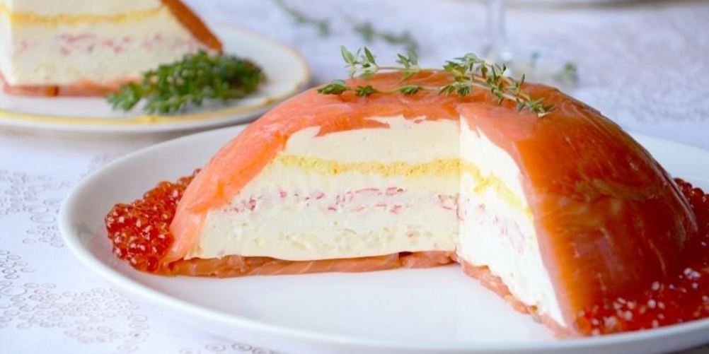 Рецепт слоеный закусочный торт с рыбой