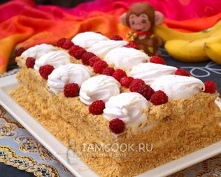 Торт без выпечки из печенья и зефира