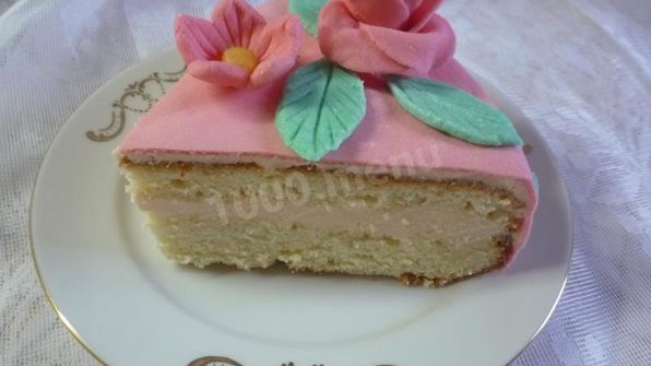 торт бисквитный с мастикой розовая мечта