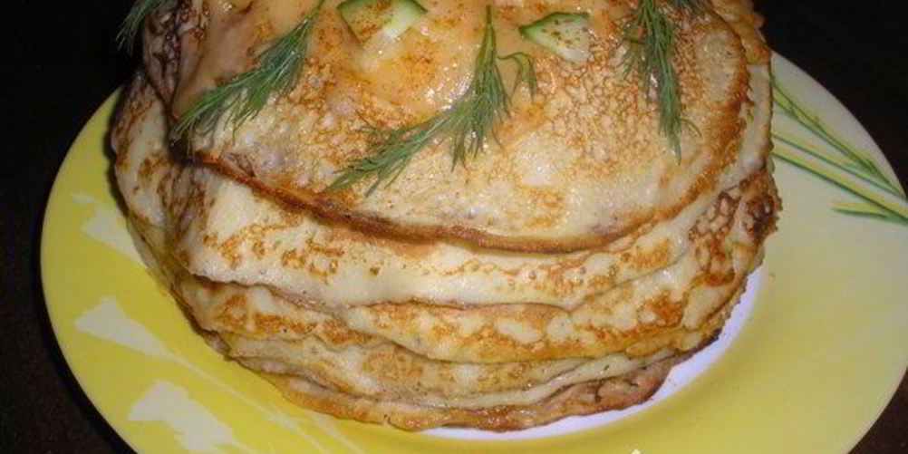 Рецепт торт из картофельных блинов с грибами горка