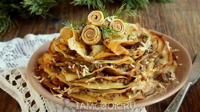 Закусочный блинный торт