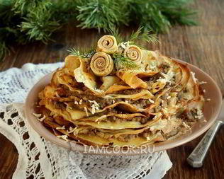 Закусочный блинный торт