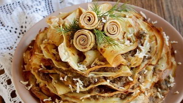 закусочный блинный торт