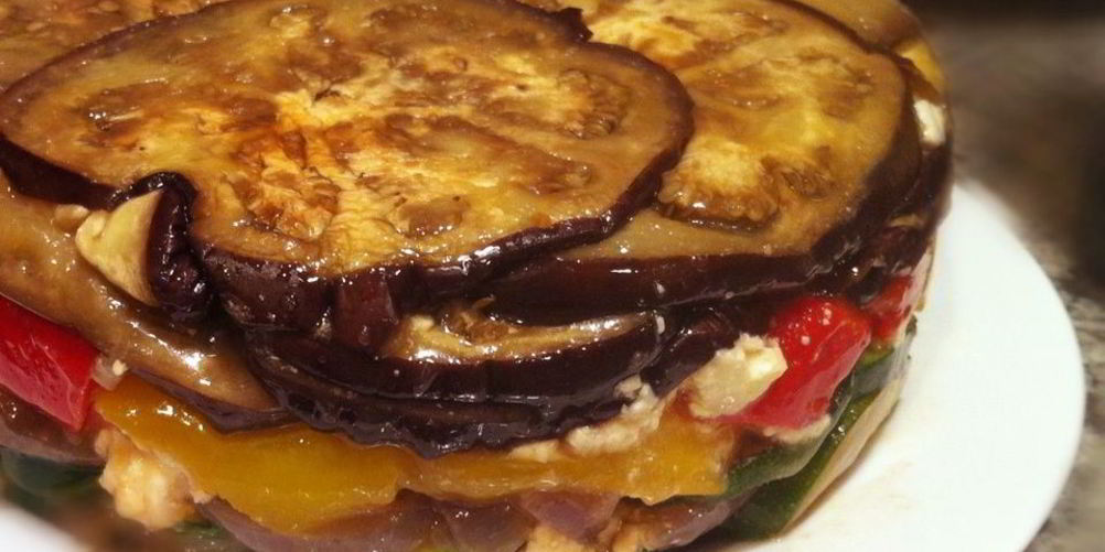 Рецепт закусочный торт с баклажанами