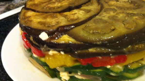 закусочный торт с баклажанами