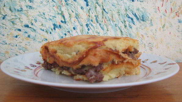 картофельная запеканка с фаршем и сыром