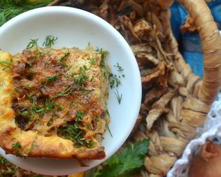 Картофельная запеканка с грибами в сметанном соусе