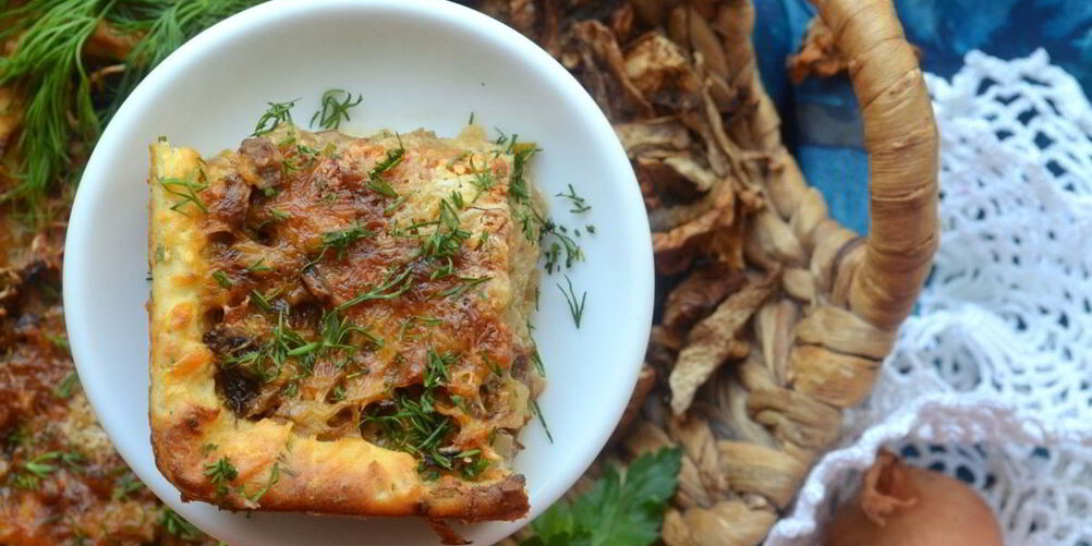 Рецепт картофельная запеканка с грибами в сметанном соусе