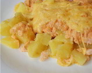 Картофельная запеканка с креветками