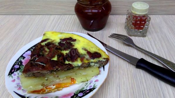 картофельная запеканка с куриной печенью