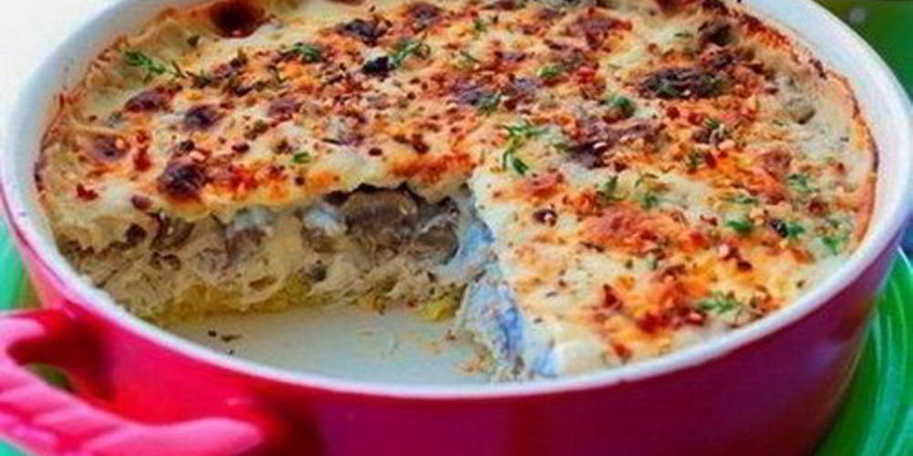 Рецепт картофельная запеканка с шампиньонами и куриным филе