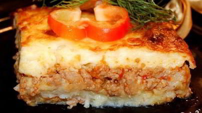 Картофельная запеканка с соусом Бешамель