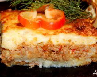 Картофельная запеканка с соусом Бешамель