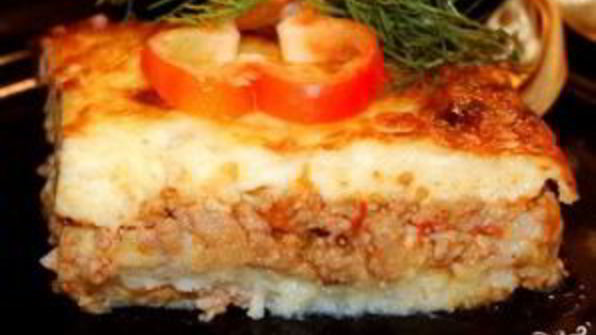 картофельная запеканка с соусом бешамель