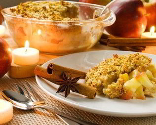 Холодная яблочная запеканка с мюсли