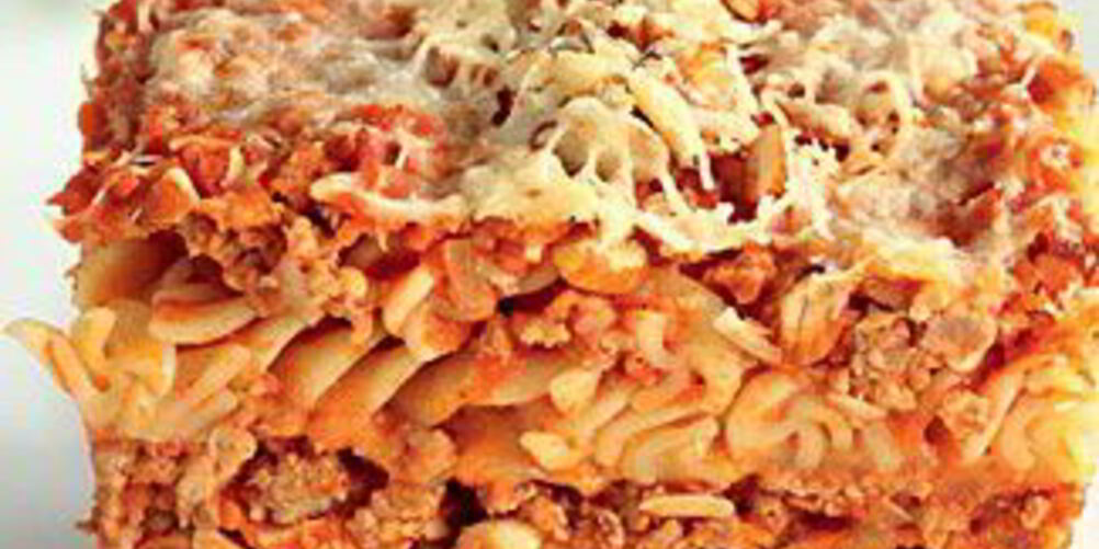Рецепт макаронная запеканка со свининой и миндалем