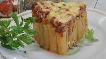 Мясная запеканка с тортильони