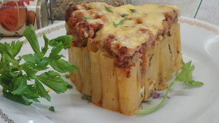 Мясная запеканка с тортильони