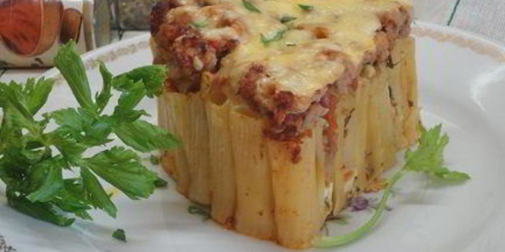 Рецепт мясная запеканка с тортильони